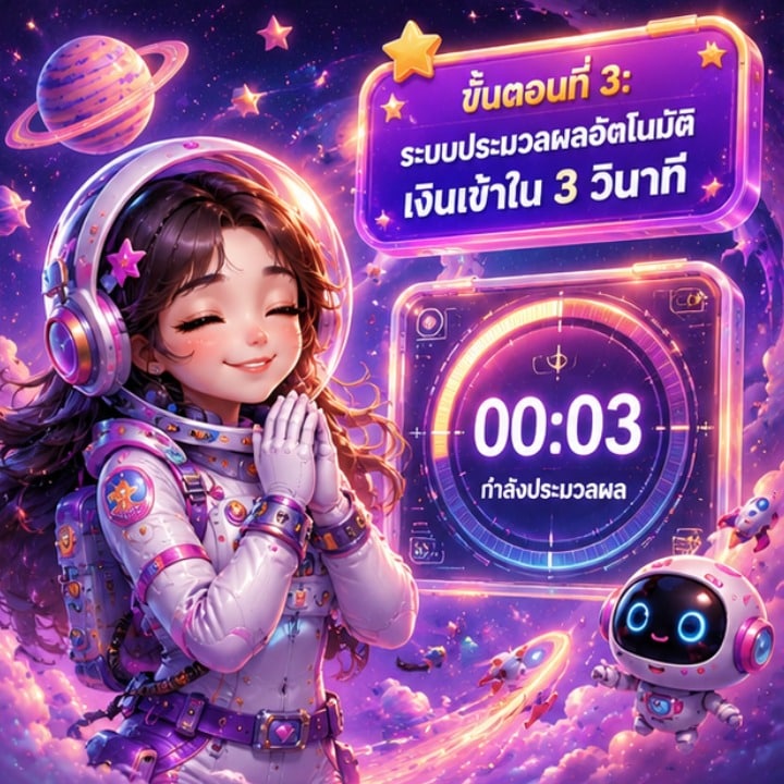 ระบบประมวลผลอัตโนมัติ เงินเข้าใน 3 วินาที